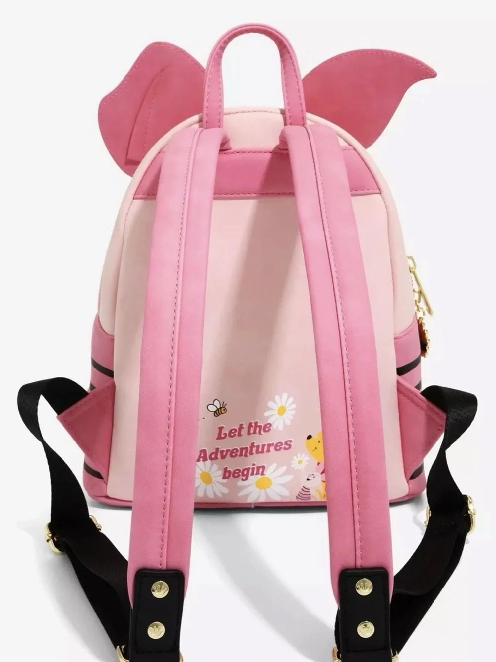 Loungefly Winnie the Pooh Pink Piglet Mini Backpack with Daisies.